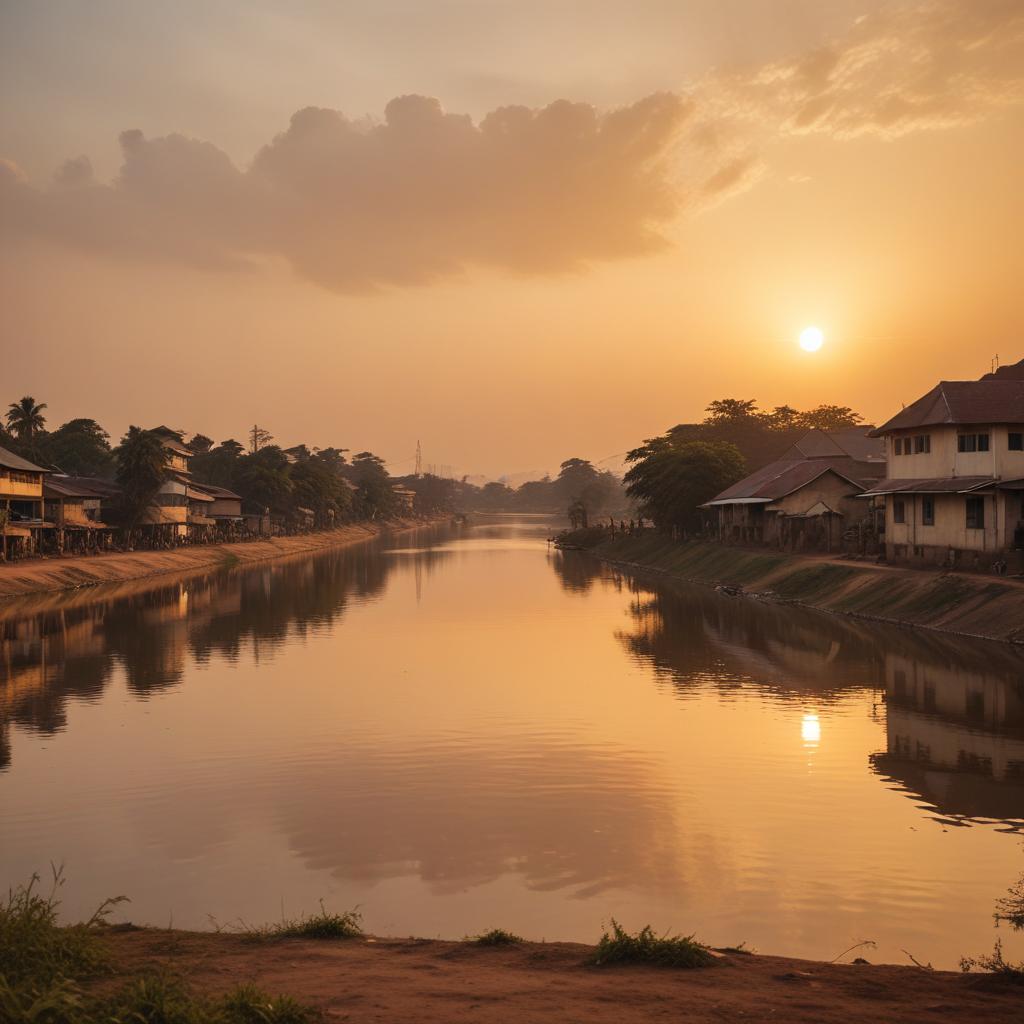 Gombe, Kinshasa — city scene at golden hour